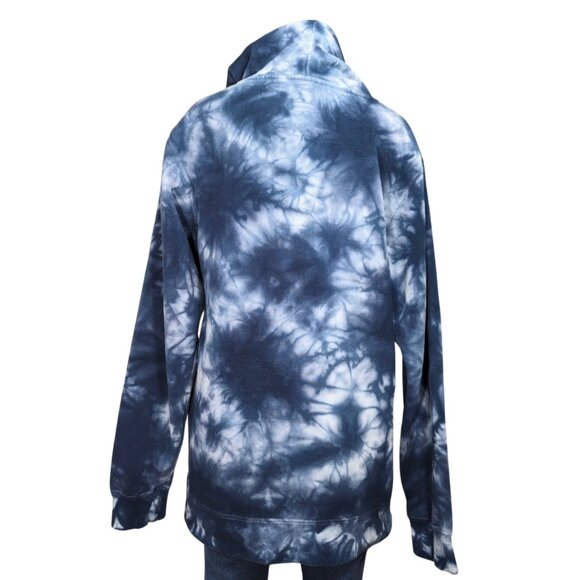 CAT Small Blue Tie Dye Longsleeve Pullover Cotton Hoodie Caterpillar - Picture 4 of 12